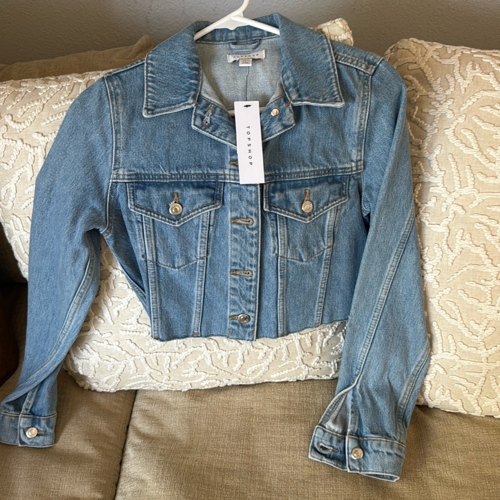 brand new Topshop denim crop jacket